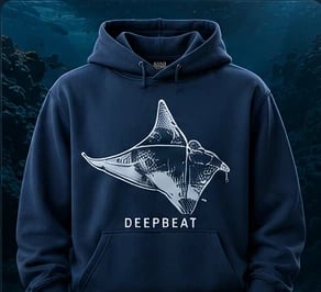 Manta Ray Hoodie in Navy