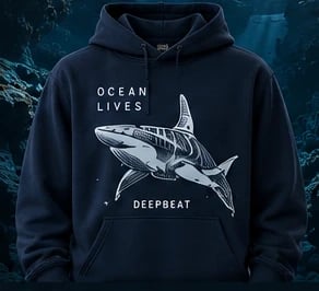 Marine Life Hoodie in Navy