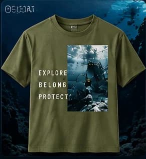 Explore Belong Protect Tee in Olive