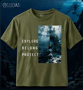 Explore Belong Protect Tee in Olive