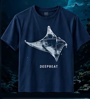 Manta Ray Tee in Navy