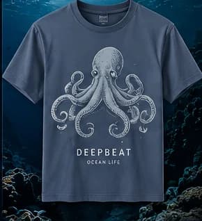 Octopus Tee in Slate Blue