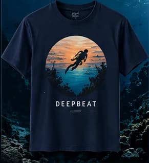 Sunset Dive Tee in Navy