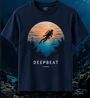 Sunset Dive Tee in Navy